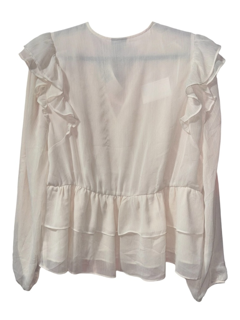 TORRID Blush Long sleeved Chiffon Ruffled Top - Picture 3 of 4